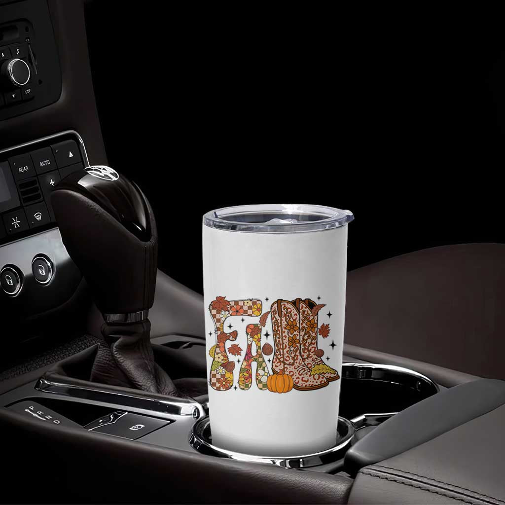 Cowboy Fall Season Thanksgiving Western Boots Pumpkin Tumbler Cup - Wonder Print Shop