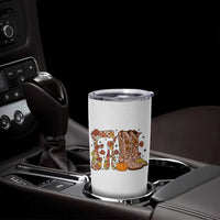 Cowboy Fall Season Thanksgiving Western Boots Pumpkin Tumbler Cup - Wonder Print Shop