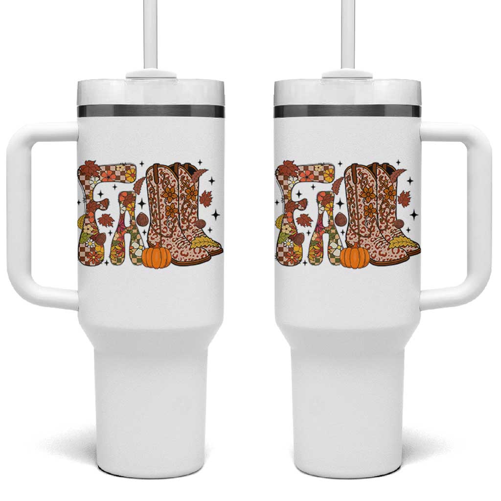 Cowboy Fall Season Thanksgiving Western Boots Pumpkin Tumbler With Handle - Wonder Print Shop