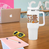 Cowboy Fall Season Thanksgiving Western Boots Pumpkin Tumbler With Handle - Wonder Print Shop