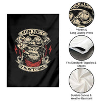 Fun Fact I Dont Care Garden Flag Funny Smoking Gorilla Sarcastic - Wonder Print Shop