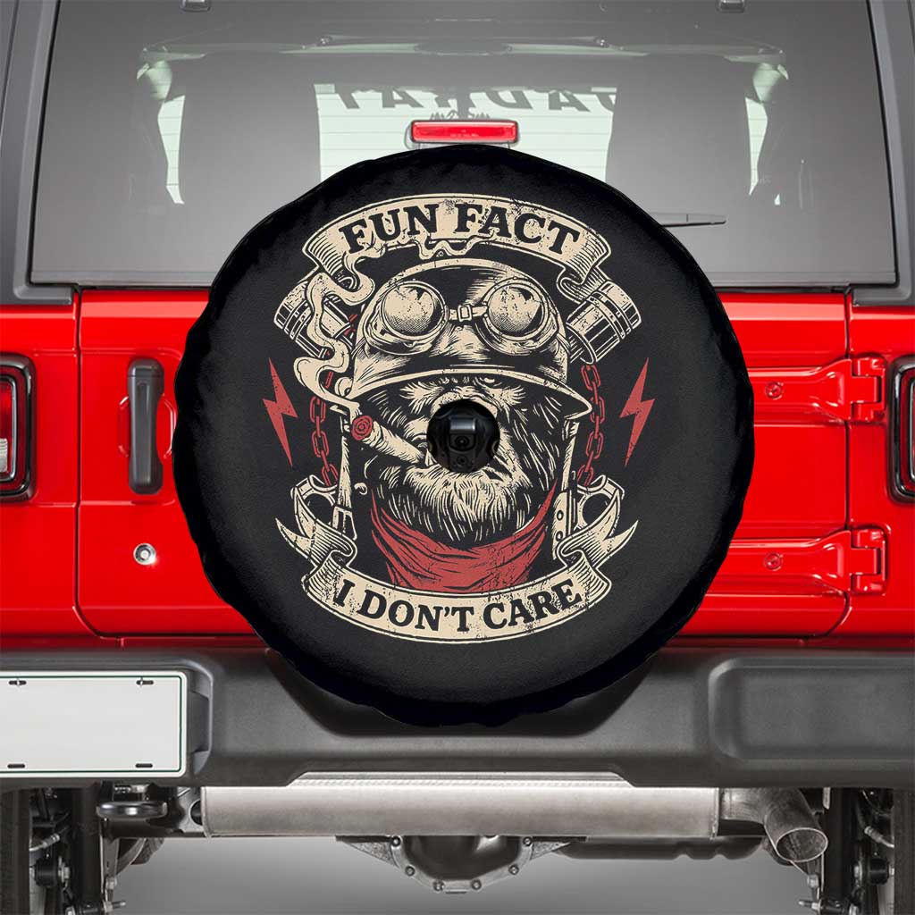 Fun Fact I Dont Care Spare Tire Cover Funny Smoking Gorilla Sarcastic - Wonder Print Shop