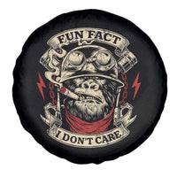 Fun Fact I Dont Care Spare Tire Cover Funny Smoking Gorilla Sarcastic - Wonder Print Shop