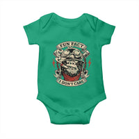 Fun Fact I Dont Care Baby Onesie Funny Smoking Gorilla Sarcastic - Wonder Print Shop