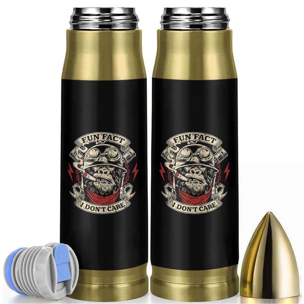 Fun Fact I Dont Care Bullet Tumbler Funny Smoking Gorilla Sarcastic - Wonder Print Shop