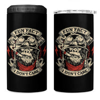 Fun Fact I Dont Care 4 in 1 Can Cooler Tumbler Funny Smoking Gorilla Sarcastic - Wonder Print Shop