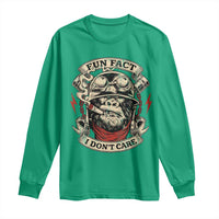 Fun Fact I Dont Care Long Sleeve Shirt Funny Smoking Gorilla Sarcastic - Wonder Print Shop