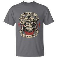 Fun Fact I Dont Care T Shirt Funny Smoking Gorilla Sarcastic - Wonder Print Shop