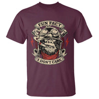 Fun Fact I Dont Care T Shirt Funny Smoking Gorilla Sarcastic - Wonder Print Shop