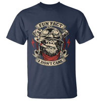 Fun Fact I Dont Care T Shirt Funny Smoking Gorilla Sarcastic - Wonder Print Shop