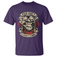 Fun Fact I Dont Care T Shirt Funny Smoking Gorilla Sarcastic - Wonder Print Shop