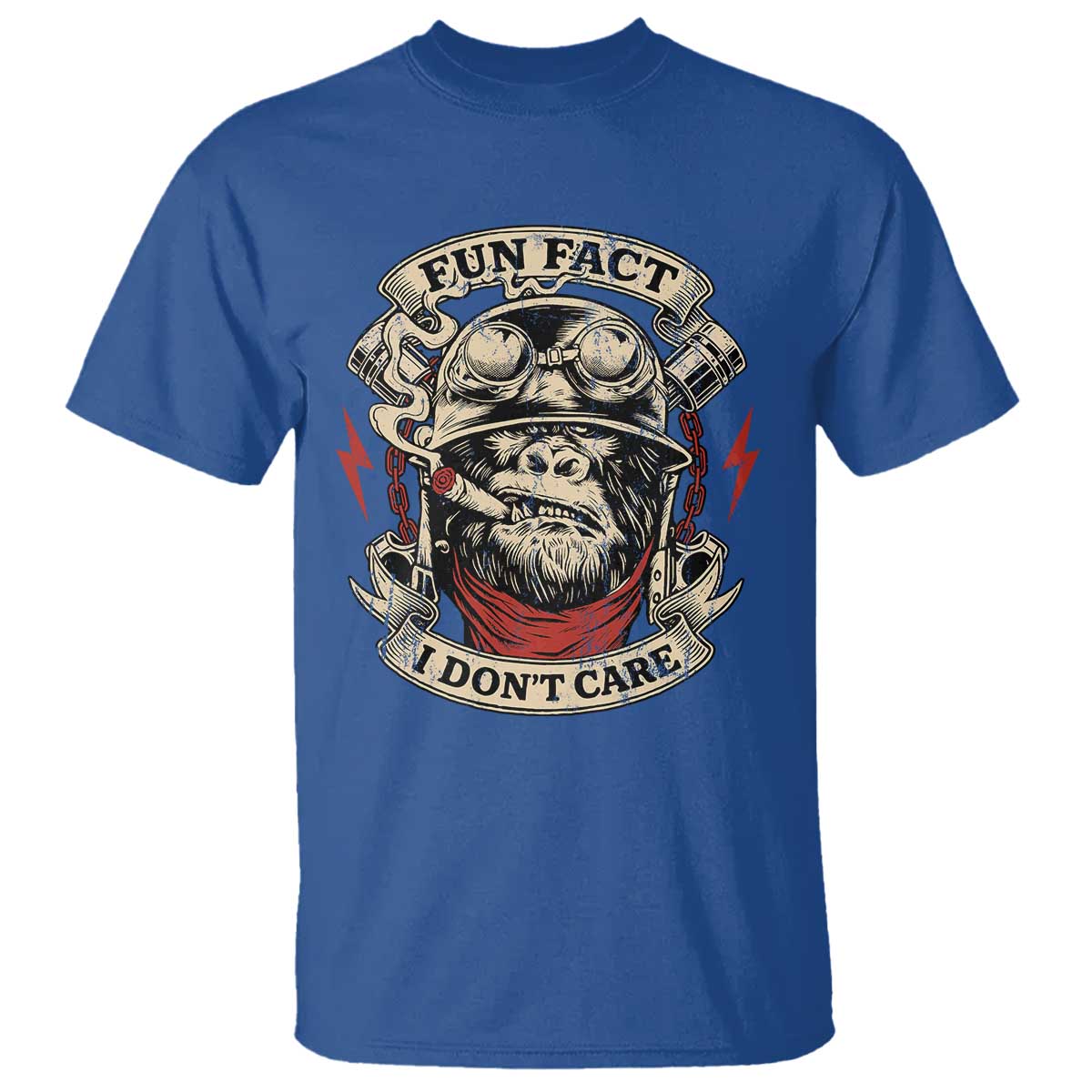 Fun Fact I Dont Care T Shirt Funny Smoking Gorilla Sarcastic - Wonder Print Shop