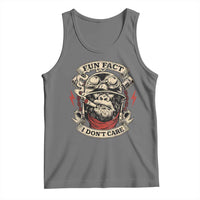 Fun Fact I Dont Care Tank Top Funny Smoking Gorilla Sarcastic - Wonder Print Shop