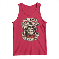 Fun Fact I Dont Care Tank Top Funny Smoking Gorilla Sarcastic - Wonder Print Shop