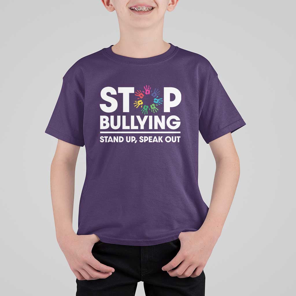 Unity Day T Shirt For Kid Stop Bullying Stand Up Speak Out Hand Prints Anti Bullying Awareness - Wonder Print Shop