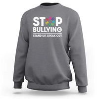 Unity Day Sweatshirt Stop Bullying Stand Up Speak Out Hand Prints Anti Bullying Awareness - Wonder Print Shop
