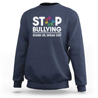 Unity Day Sweatshirt Stop Bullying Stand Up Speak Out Hand Prints Anti Bullying Awareness - Wonder Print Shop