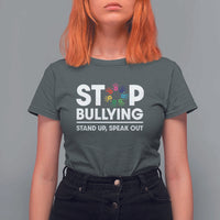 Unity Day T Shirt For Women Stop Bullying Stand Up Speak Out Hand Prints Anti Bullying Awareness - Wonder Print Shop