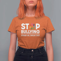 Unity Day T Shirt For Women Stop Bullying Stand Up Speak Out Hand Prints Anti Bullying Awareness - Wonder Print Shop