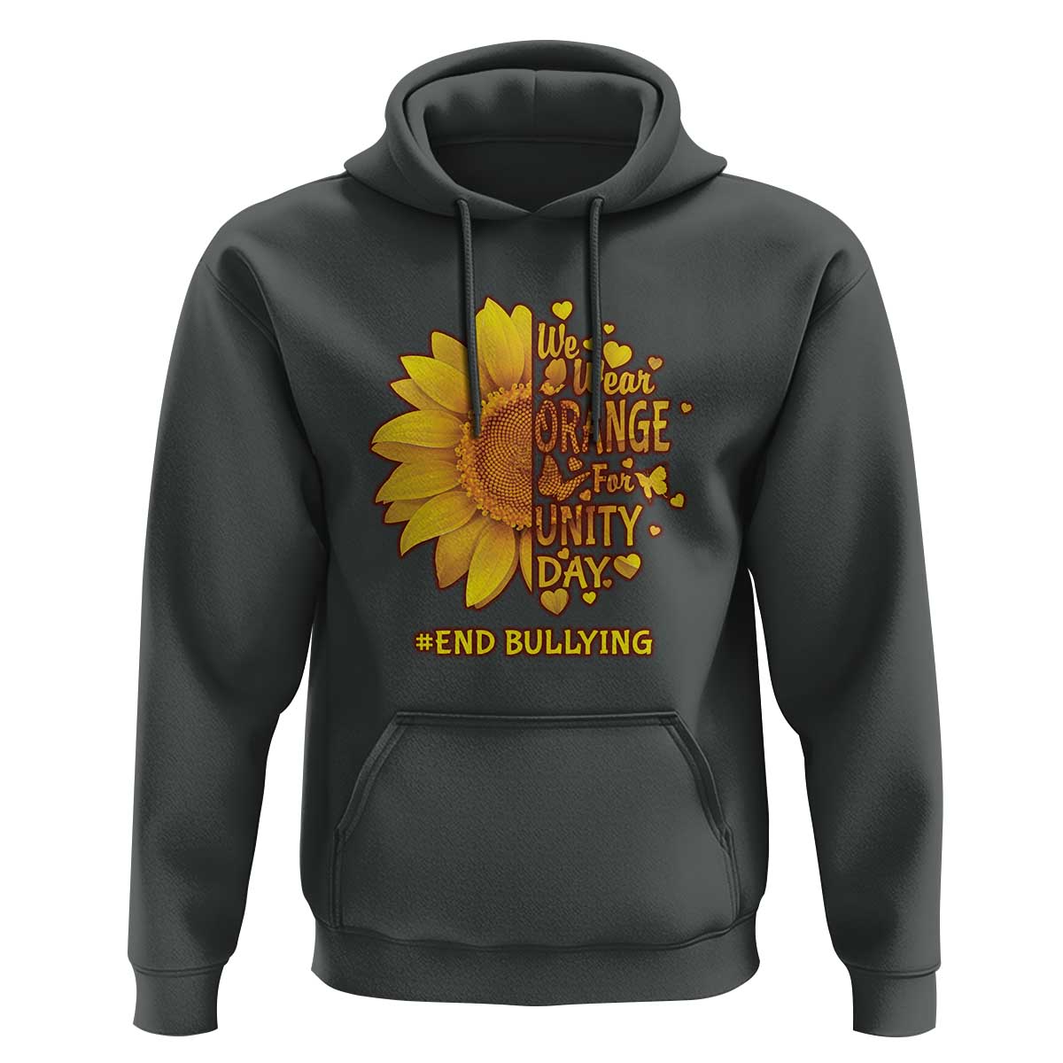 Anti Bullying Awareness Hoodie We Wear Orange For Unity Day End Bullying Sunflower