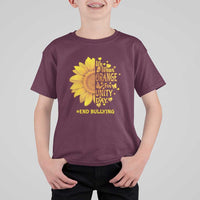 Anti Bullying Awareness T Shirt For Kid We Wear Orange For Unity Day End Bullying Sunflower - Wonder Print Shop