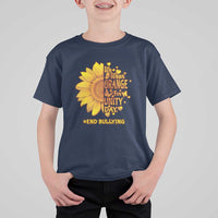 Anti Bullying Awareness T Shirt For Kid We Wear Orange For Unity Day End Bullying Sunflower - Wonder Print Shop