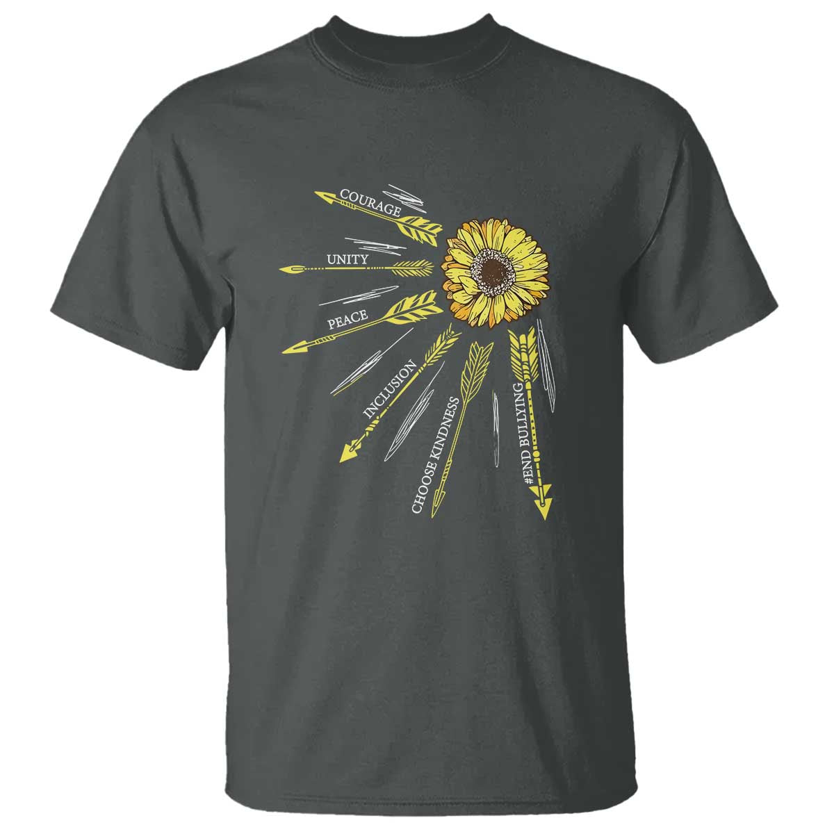 Anti Bullying Awareness T Shirt Courage Unity Peace Inclusion Choose Kindness Sunflower - Wonder Print Shop