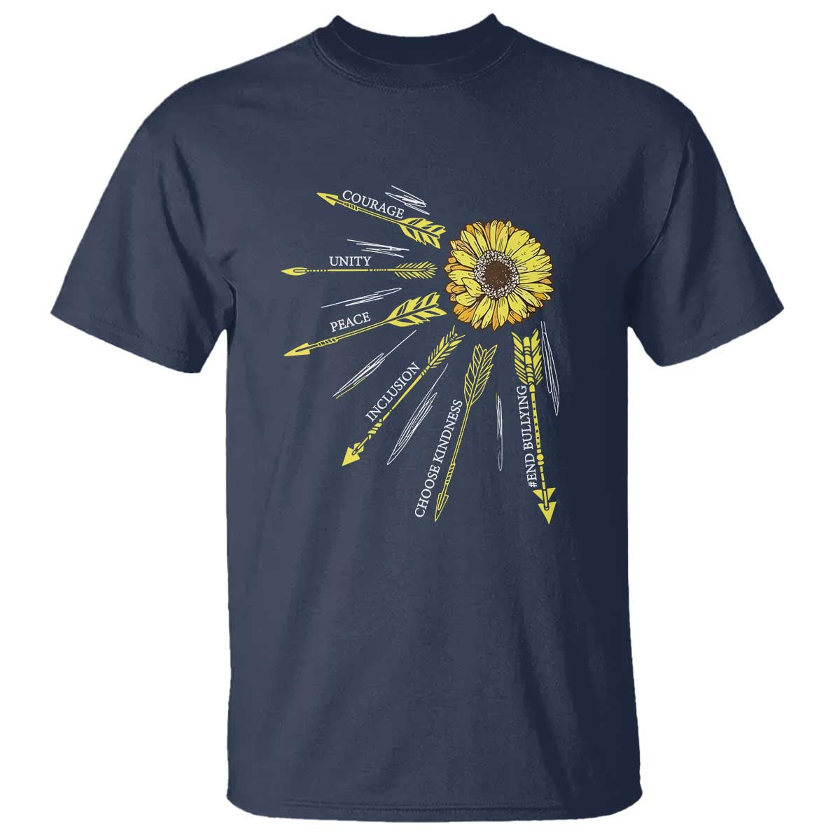 Anti Bullying Awareness T Shirt Courage Unity Peace Inclusion Choose Kindness Sunflower - Wonder Print Shop