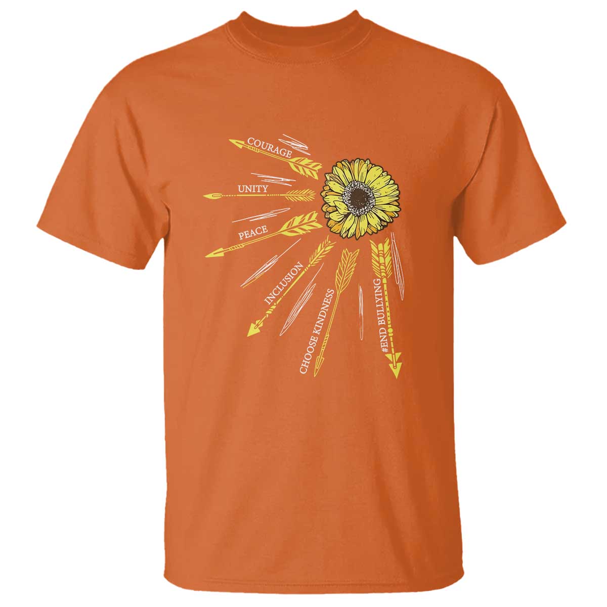 Anti Bullying Awareness T Shirt Courage Unity Peace Inclusion Choose Kindness Sunflower - Wonder Print Shop