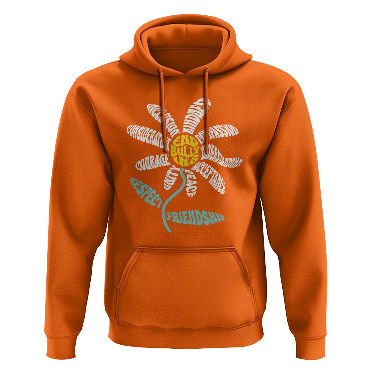 Anti Bullying Awareness Hoodie End Bullying Courage Kindness Peace Inclusion Daisy Flower