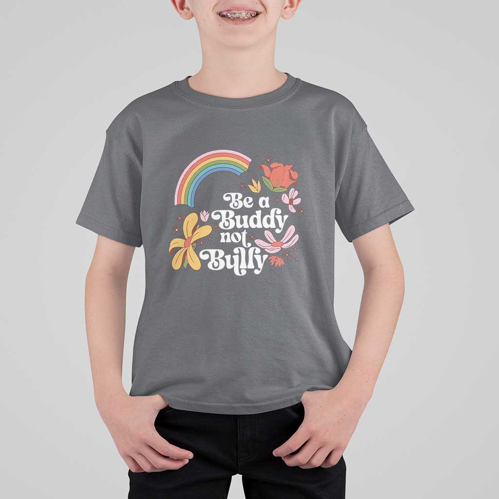 Unity Day T Shirt For Kid Be A Buddy Not A Bully Anti Bullying Awareness Flower Star - Wonder Print Shop