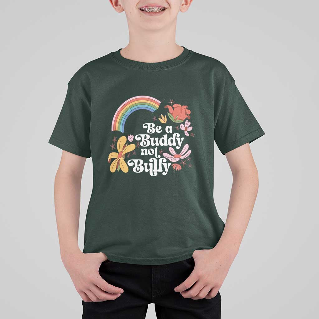 Unity Day T Shirt For Kid Be A Buddy Not A Bully Anti Bullying Awareness Flower Star - Wonder Print Shop