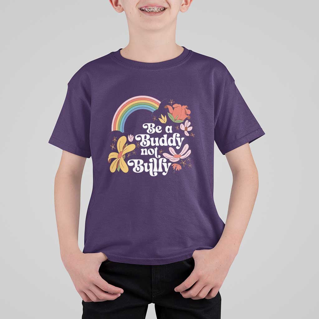 Unity Day T Shirt For Kid Be A Buddy Not A Bully Anti Bullying Awareness Flower Star - Wonder Print Shop