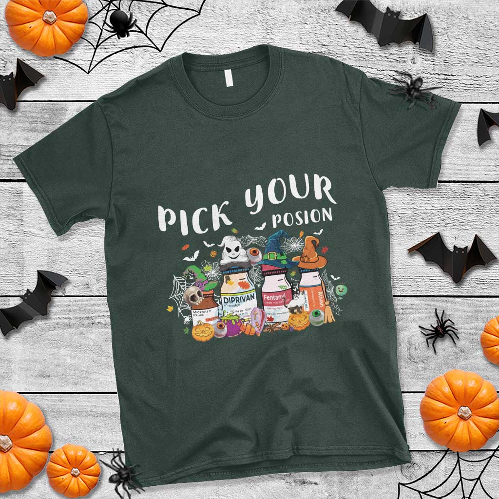 Halloween Nurse T Shirt Pick Your Poison Pharmacy Witches - Wonder Print Shop