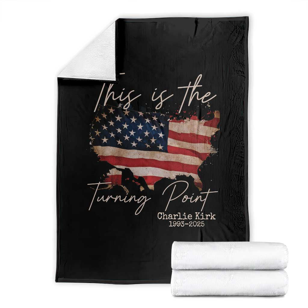 This Is The Turning Point Throw Blanket Patriotic American Map Vintage USA Flag - Wonder Print Shop