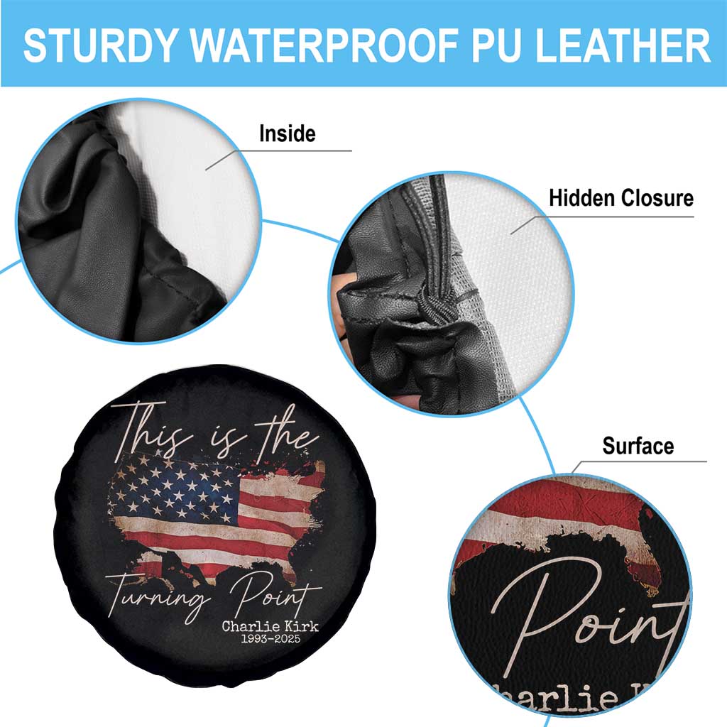 This Is The Turning Point Spare Tire Cover Patriotic American Map Vintage USA Flag - Wonder Print Shop