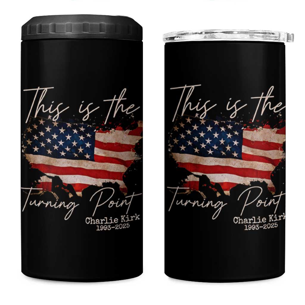 This Is The Turning Point 4 in 1 Can Cooler Tumbler Patriotic American Map Vintage USA Flag - Wonder Print Shop