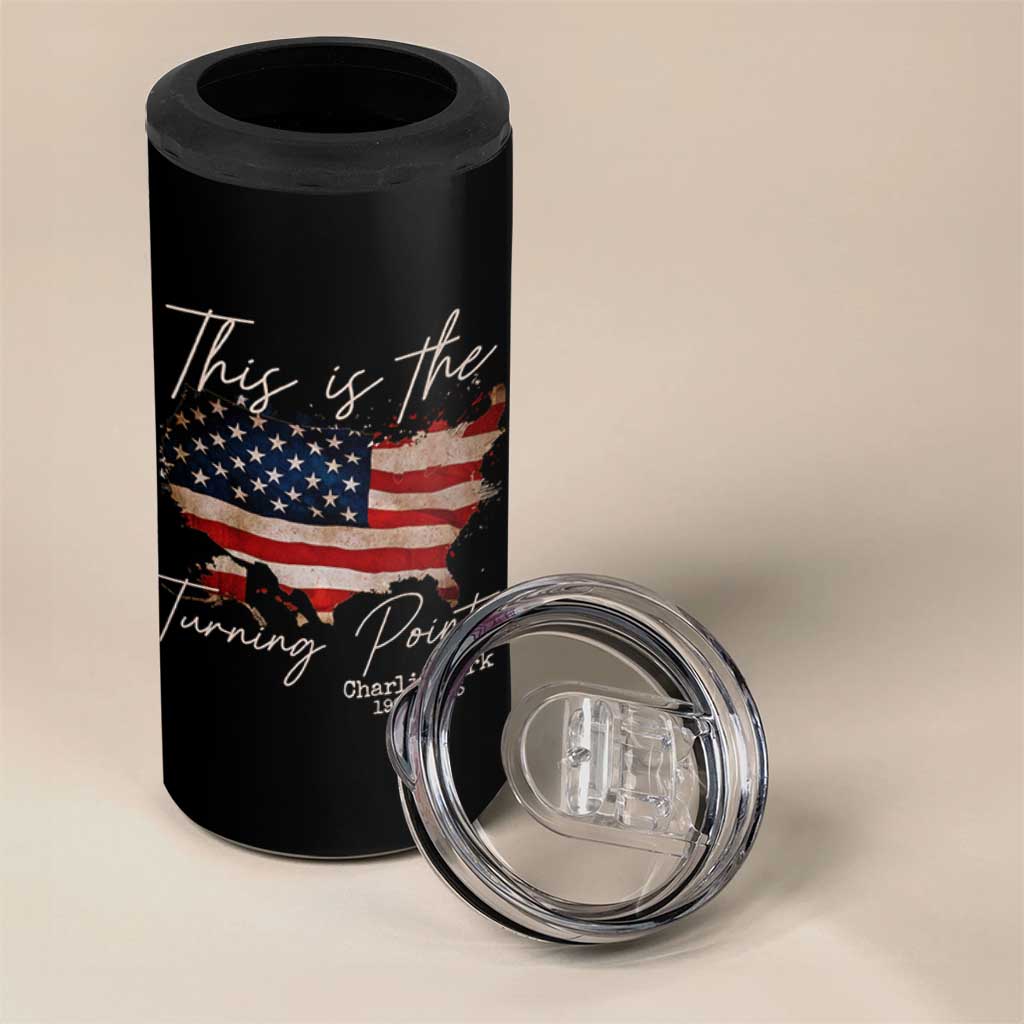This Is The Turning Point 4 in 1 Can Cooler Tumbler Patriotic American Map Vintage USA Flag - Wonder Print Shop