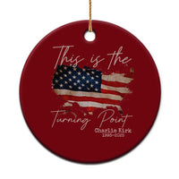 This Is The Turning Point Ceramic Ornament Patriotic American Map Vintage USA Flag - Wonder Print Shop