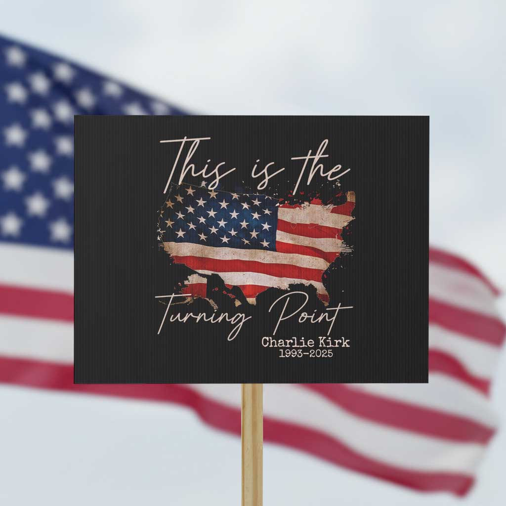 This Is The Turning Point Protest Sign Patriotic American Map Vintage USA Flag - Wonder Print Shop