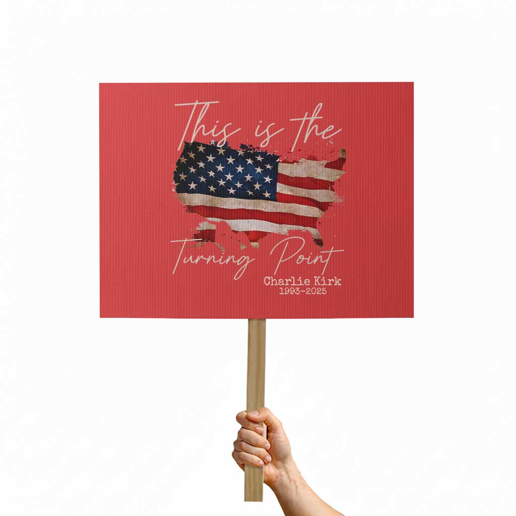 This Is The Turning Point Protest Sign Patriotic American Map Vintage USA Flag - Wonder Print Shop