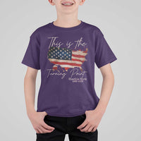 This Is The Turning Point T Shirt For Kid Patriotic American Map Vintage USA Flag - Wonder Print Shop