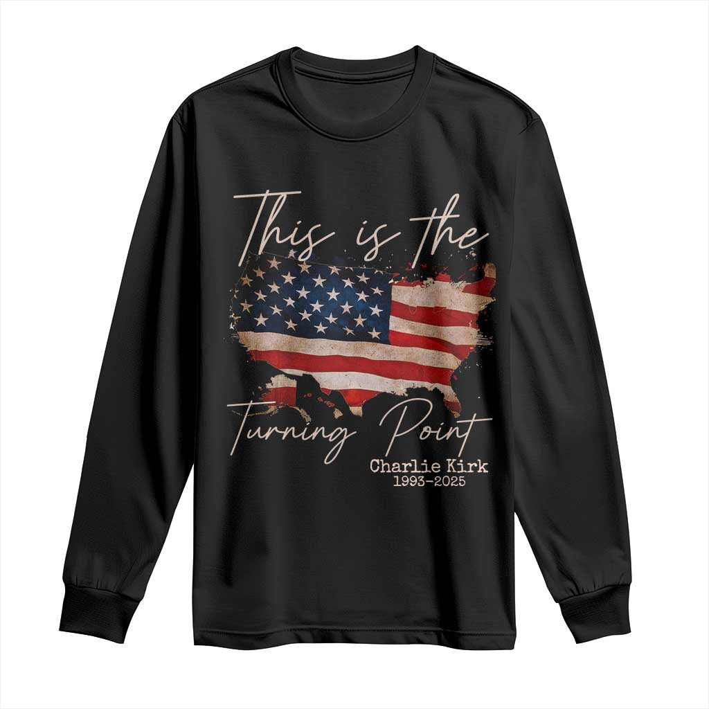 This Is The Turning Point Long Sleeve Shirt Patriotic American Map Vintage USA Flag - Wonder Print Shop