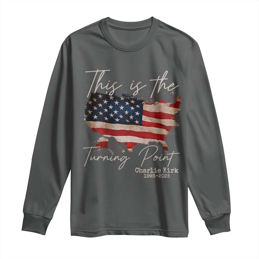 This Is The Turning Point Long Sleeve Shirt Patriotic American Map Vintage USA Flag - Wonder Print Shop