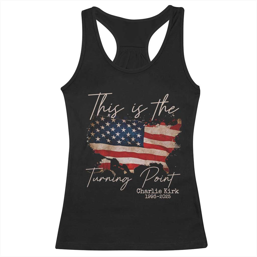 This Is The Turning Point Racerback Tank Top Patriotic American Map Vintage USA Flag - Wonder Print Shop
