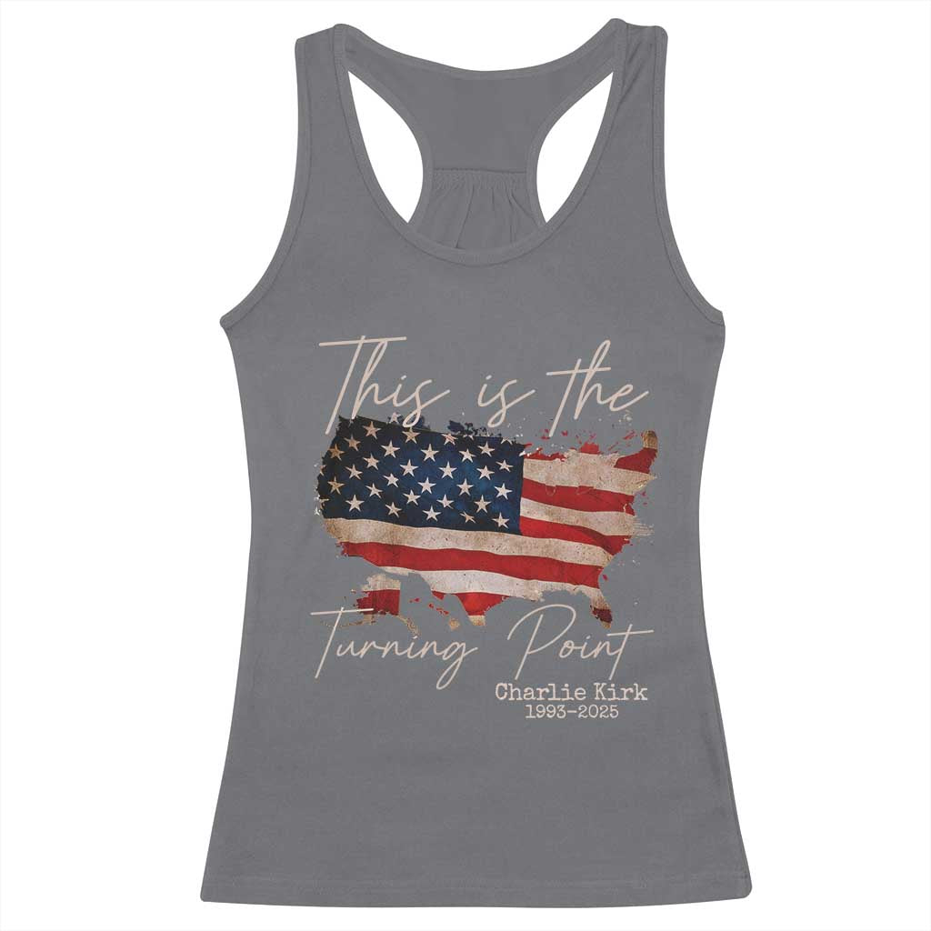 This Is The Turning Point Racerback Tank Top Patriotic American Map Vintage USA Flag - Wonder Print Shop