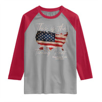 This Is The Turning Point Raglan Shirt Patriotic American Map Vintage USA Flag - Wonder Print Shop