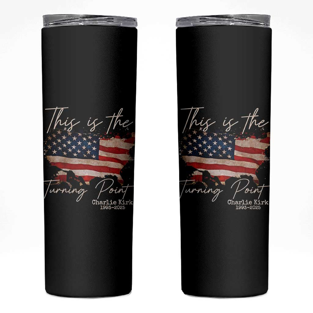 This Is The Turning Point Skinny Tumbler Patriotic American Map Vintage USA Flag - Wonder Print Shop