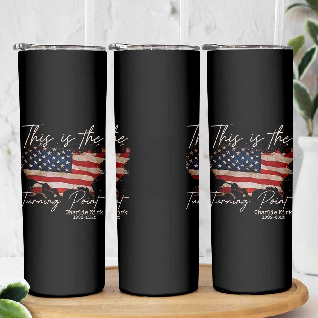 This Is The Turning Point Skinny Tumbler Patriotic American Map Vintage USA Flag - Wonder Print Shop