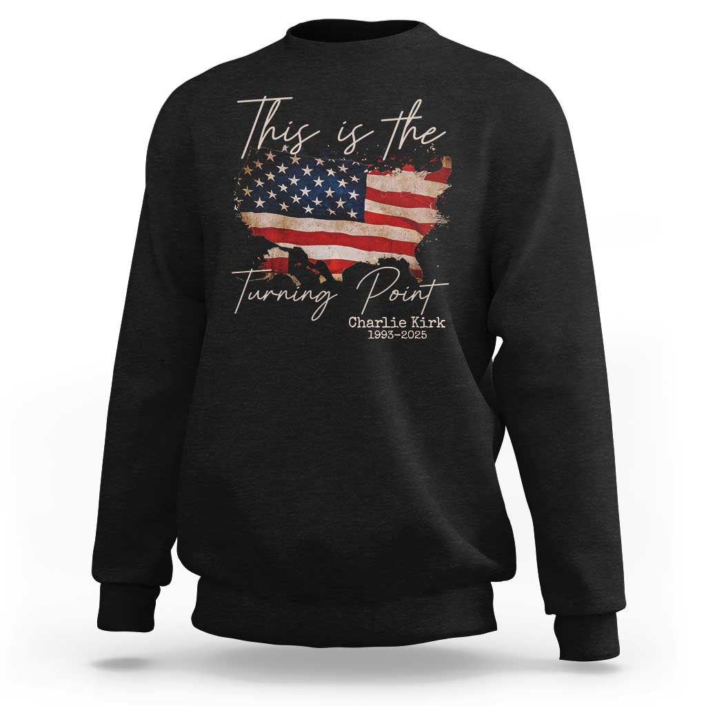This Is The Turning Point Sweatshirt Patriotic American Map Vintage USA Flag - Wonder Print Shop